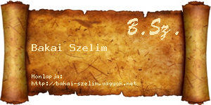 Bakai Szelim névjegykártya